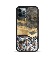 iPhone 12 Pro Wood Phone Case - Amias (Black & White, 801651)