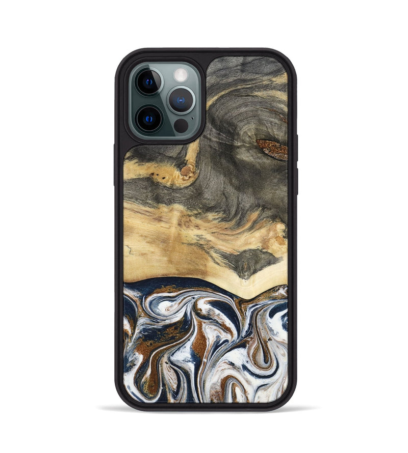 iPhone 12 Pro Wood Phone Case - Amias (Black & White, 801651)