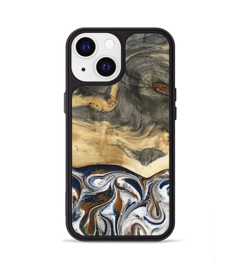 iPhone 13 Wood Phone Case - Amias (Black & White, 801651)