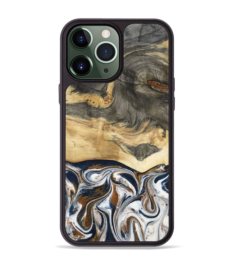 iPhone 13 Pro Max Wood Phone Case - Amias (Black & White, 801651)