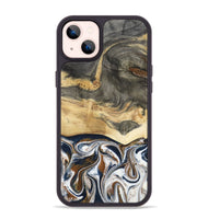 iPhone 14 Plus Wood Phone Case - Amias (Black & White, 801651)