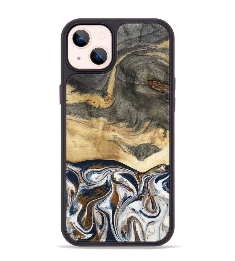 iPhone 14 Plus Wood Phone Case - Amias (Black & White, 801651)