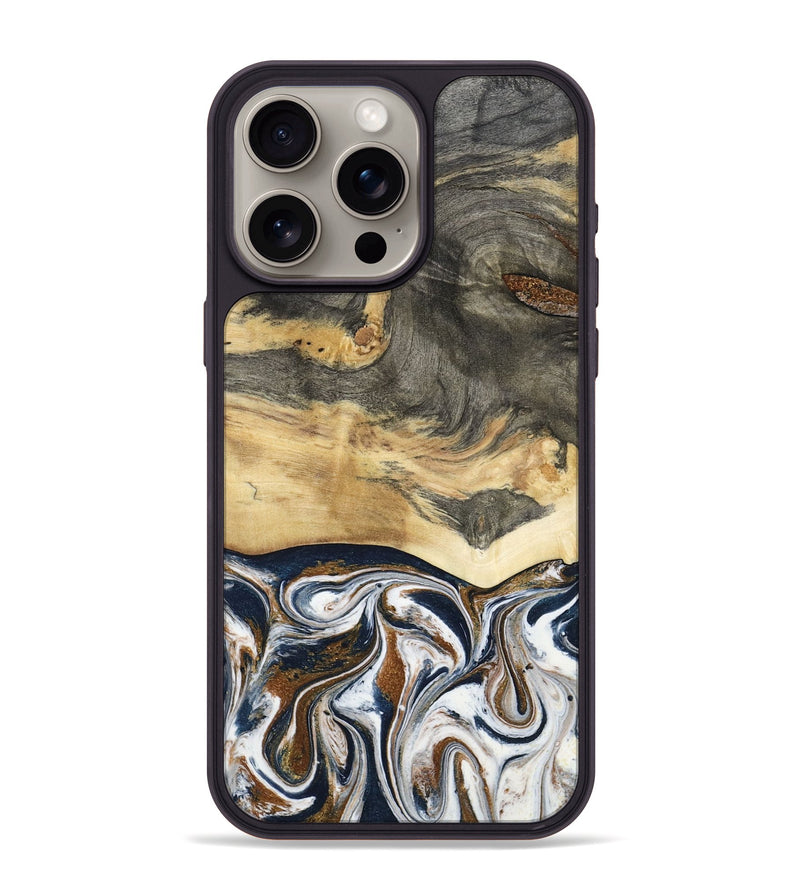 iPhone 15 Pro Max Wood Phone Case - Amias (Black & White, 801651)