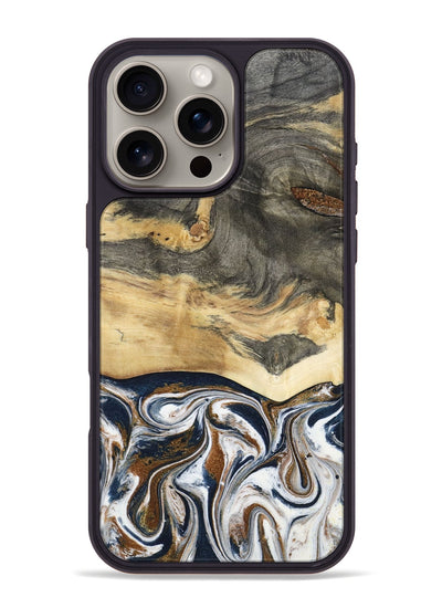 iPhone 16 Pro Max Wood Phone Case - Amias (Black & White, 801651)