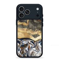 iPhone 17 Pro Max Wood Phone Case - Amias (Black & White, 801651)