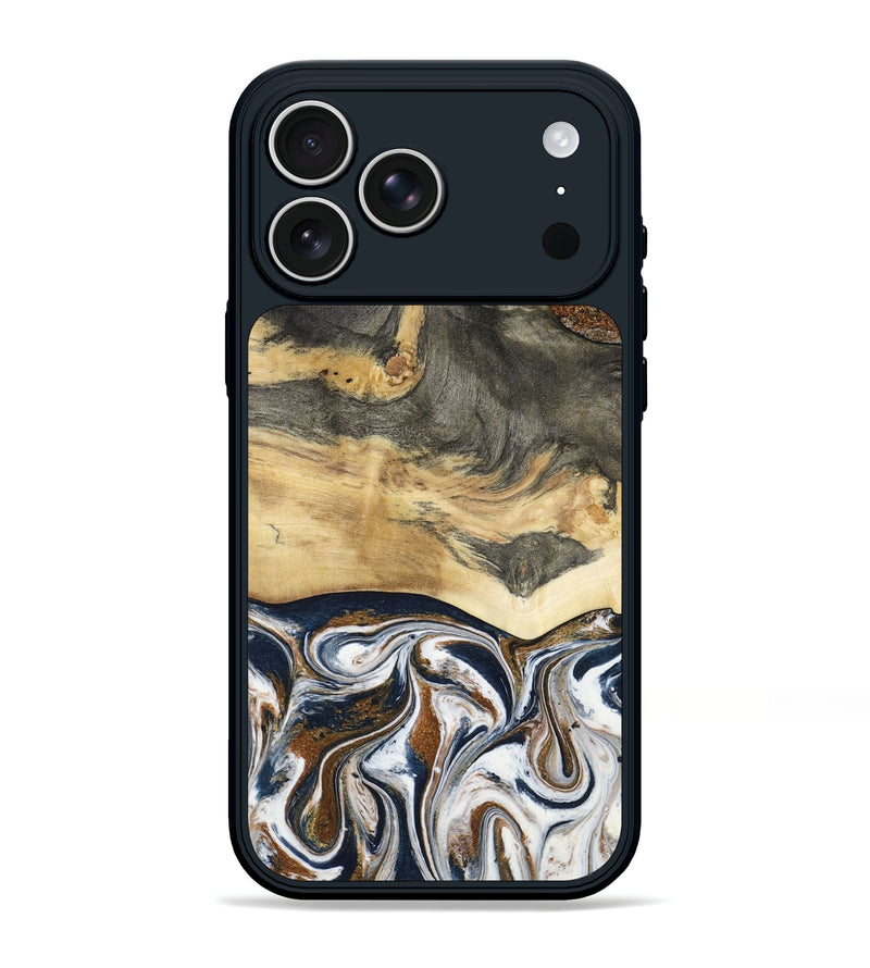 iPhone 17 Pro Max Wood Phone Case - Amias (Black & White, 801651)