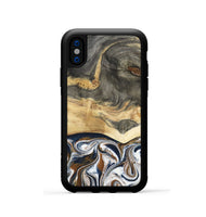 iPhone Xs Wood Phone Case - Amias (Black & White, 801651)