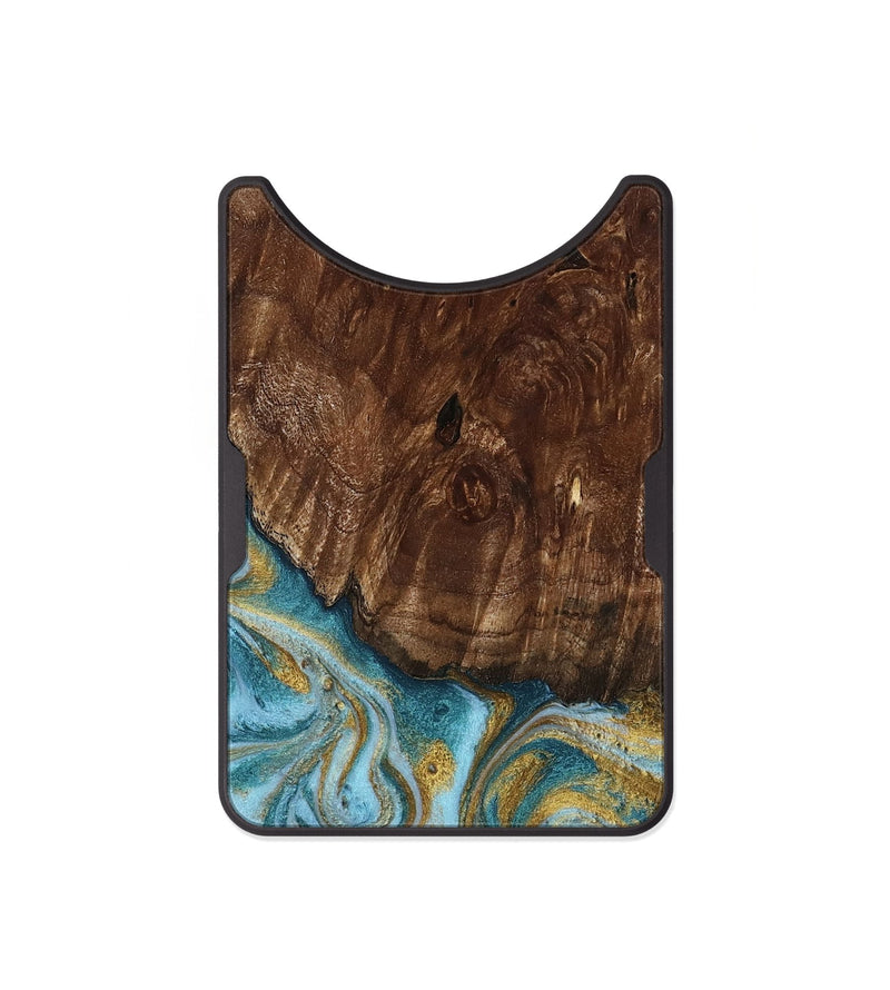 Alloy Wood Wallet - Tonya (Teal & Gold, 801652)