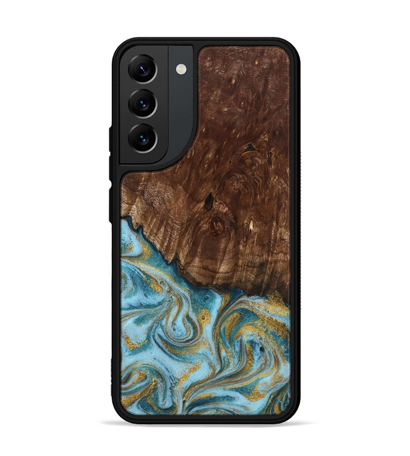 Galaxy S22 Plus Wood Phone Case - Tonya (Teal & Gold, 801652)