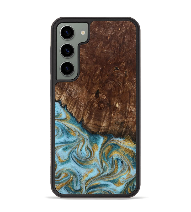 Galaxy S23 Plus Wood Phone Case - Tonya (Teal & Gold, 801652)