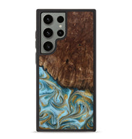Galaxy S23 Ultra Wood Phone Case - Tonya (Teal & Gold, 801652)