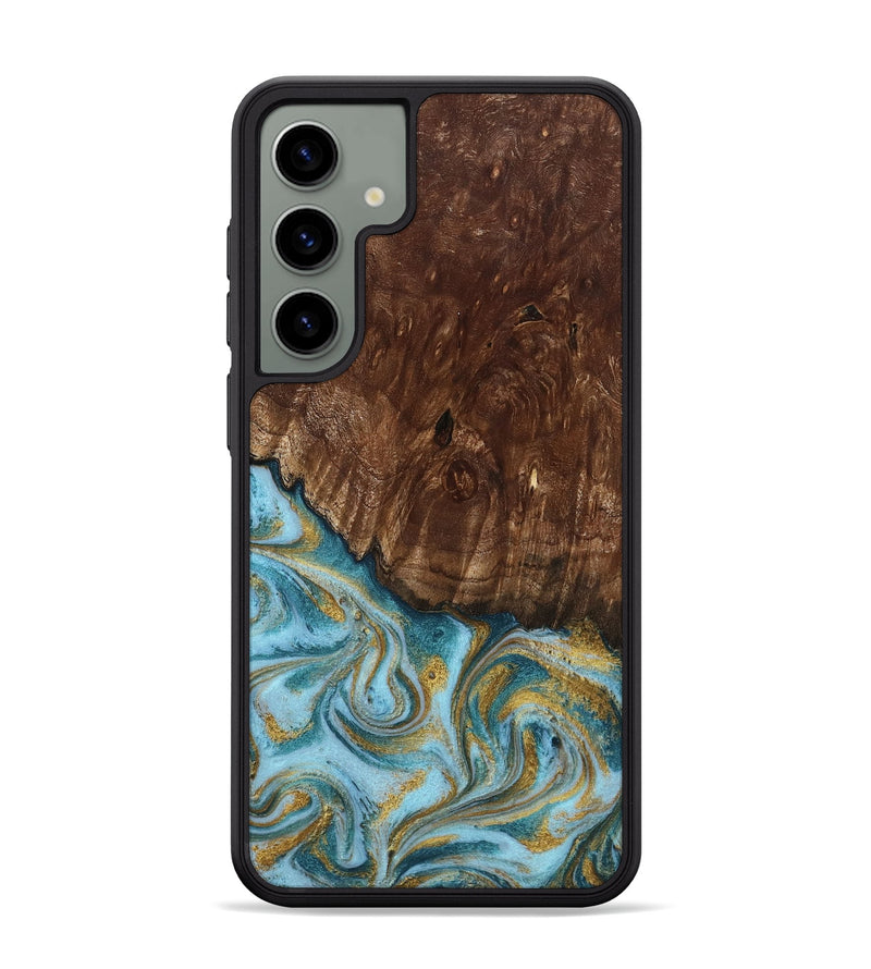 Galaxy S24 Plus Wood Phone Case - Tonya (Teal & Gold, 801652)