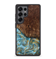 Galaxy S25 Ultra Wood Phone Case - Tonya (Teal & Gold, 801652)