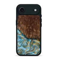 iPhone 17 Air Wood Phone Case - Tonya (Teal & Gold, 801652)