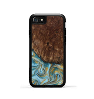 iPhone SE Wood Phone Case - Tonya (Teal & Gold, 801652)