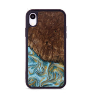 iPhone Xr Wood Phone Case - Tonya (Teal & Gold, 801652)