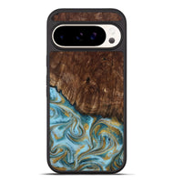 Pixel 10 Pro XL Wood Phone Case - Tonya (Teal & Gold, 801652)