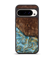Pixel 9 Pro Wood Phone Case - Tonya (Teal & Gold, 801652)