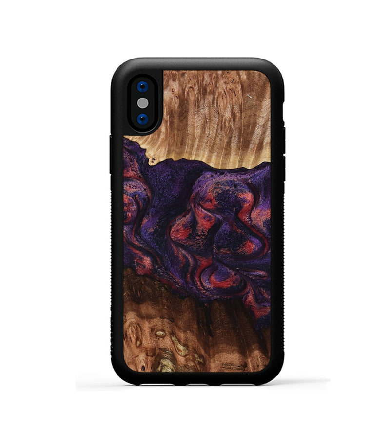 iPhone Xs Wood Phone Case - Jacklyn (Red, 801653)
