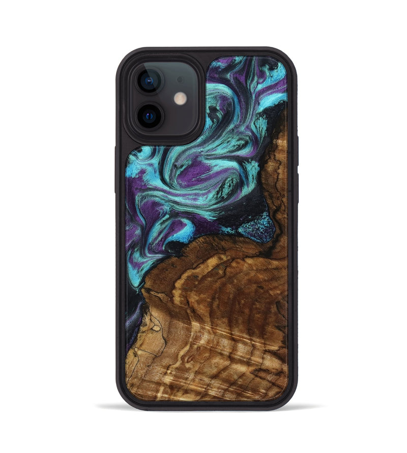 iPhone 12 Wood Phone Case - Georgia (Purple, 801654)