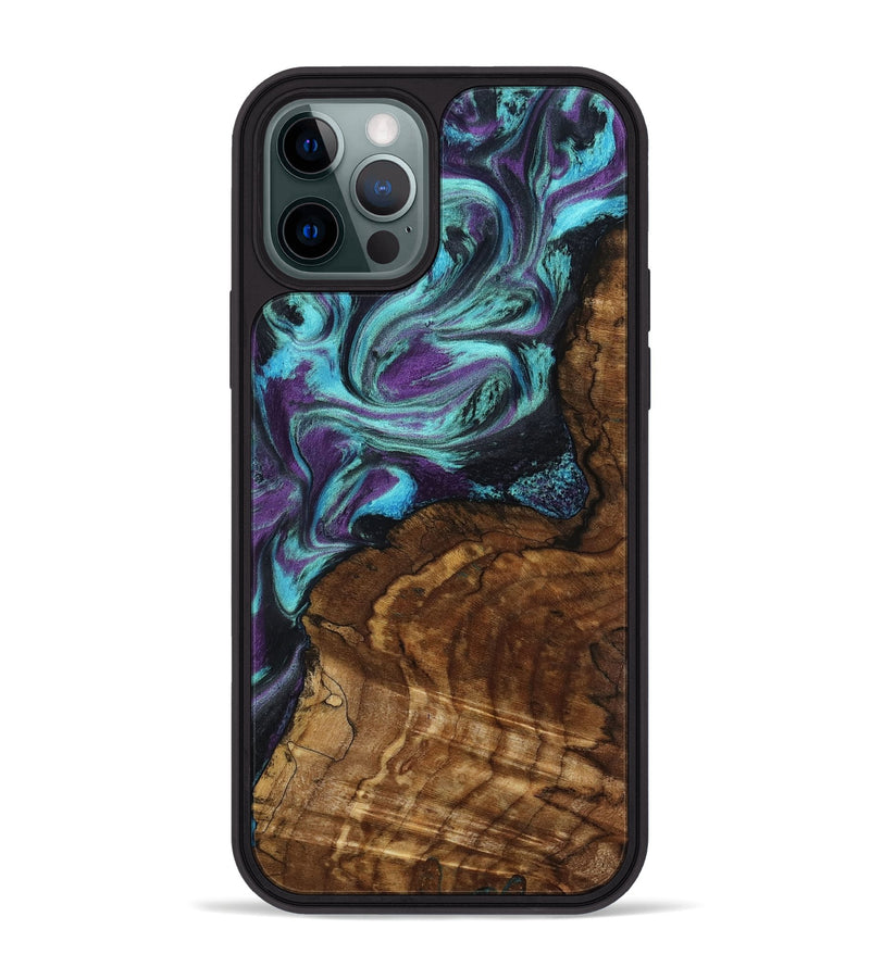iPhone 12 Pro Max Wood Phone Case - Georgia (Purple, 801654)