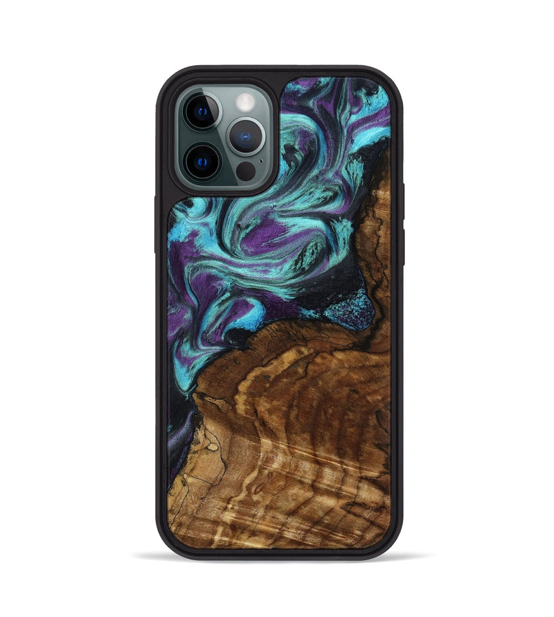 iPhone 12 Pro Wood Phone Case - Georgia (Purple, 801654)