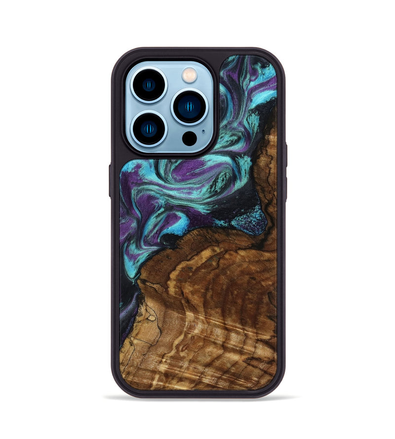 iPhone 14 Pro Wood Phone Case - Georgia (Purple, 801654)