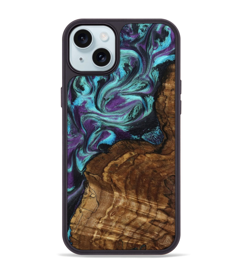 iPhone 15 Plus Wood Phone Case - Georgia (Purple, 801654)