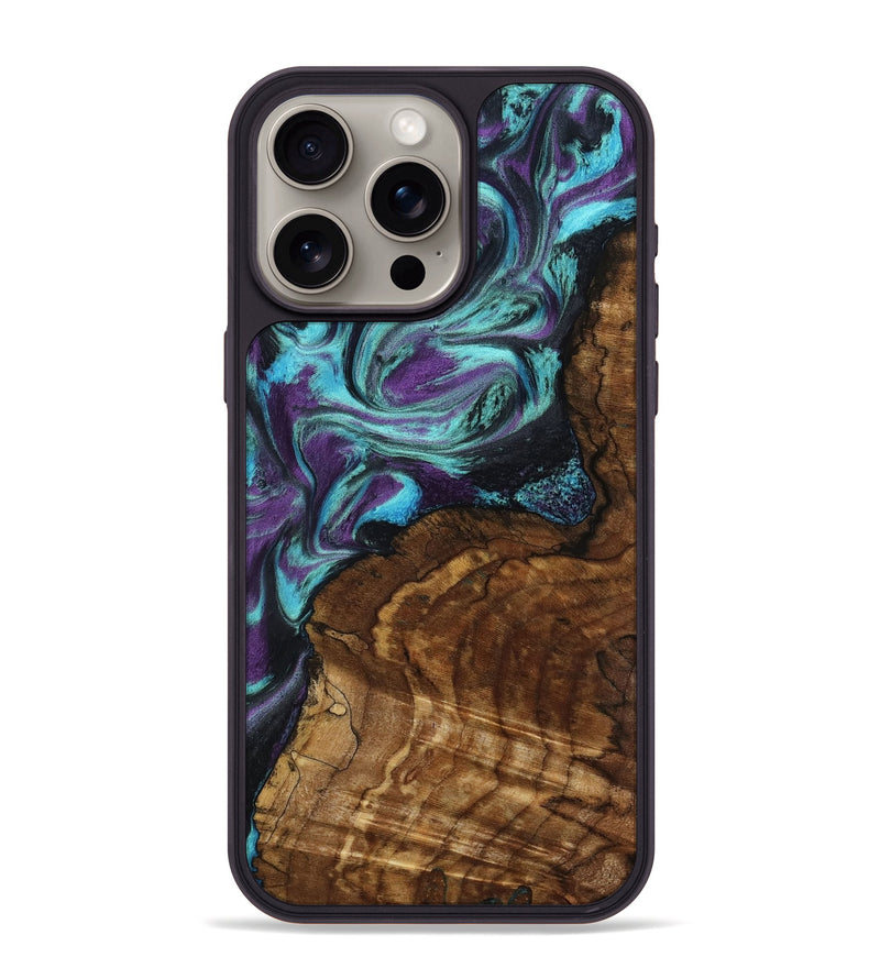 iPhone 15 Pro Max Wood Phone Case - Georgia (Purple, 801654)