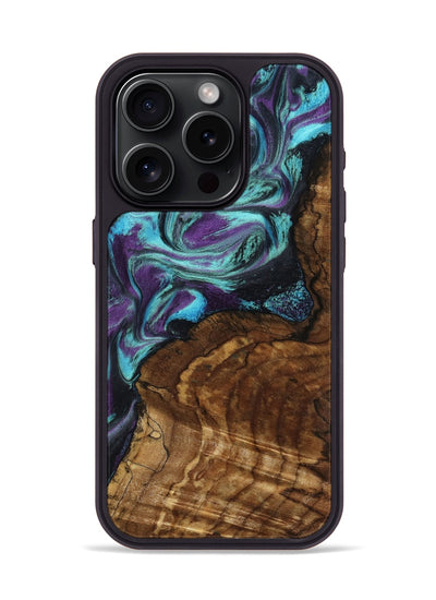 iPhone 15 Pro Wood Phone Case - Georgia (Purple, 801654)