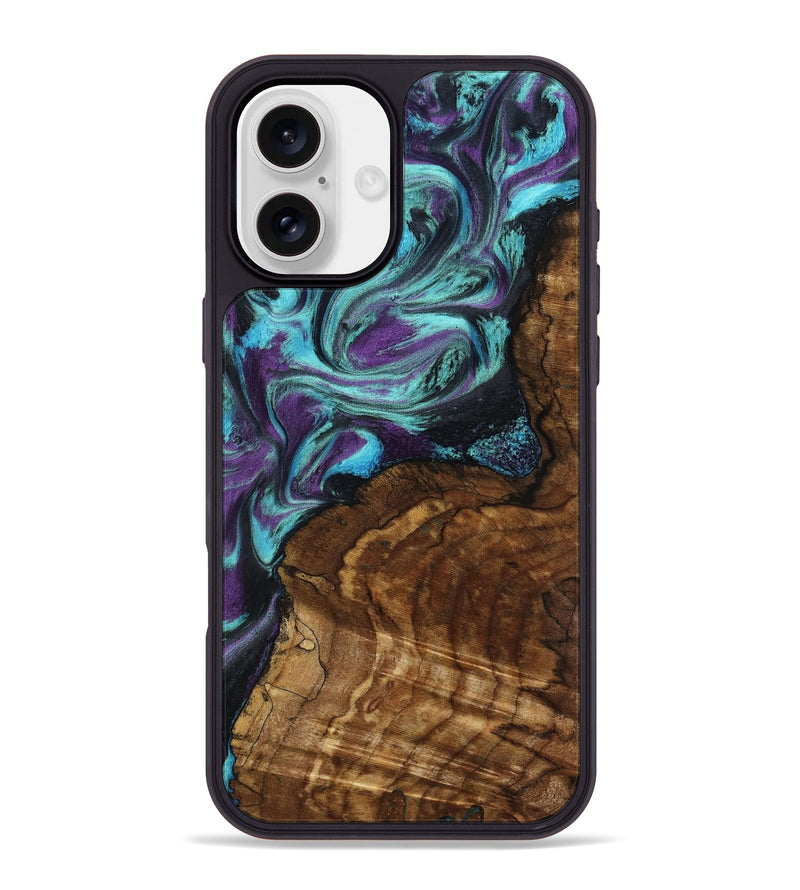 iPhone 16 Plus Wood Phone Case - Georgia (Purple, 801654)