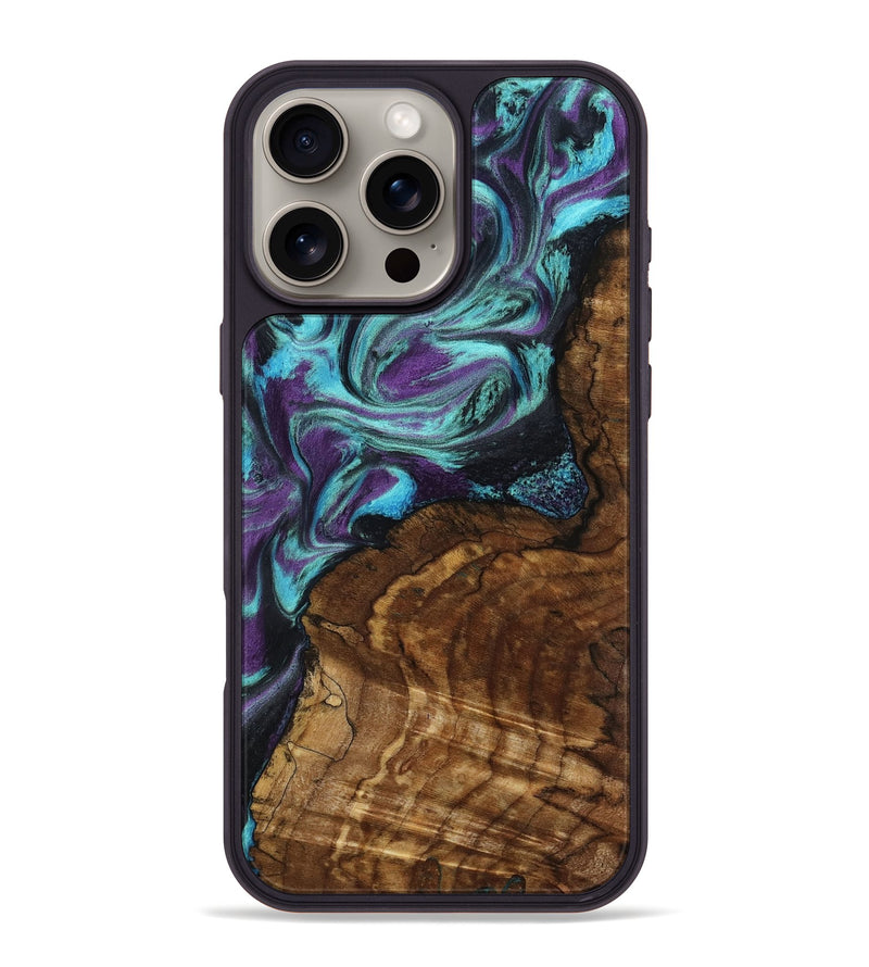 iPhone 16 Pro Max Wood Phone Case - Georgia (Purple, 801654)