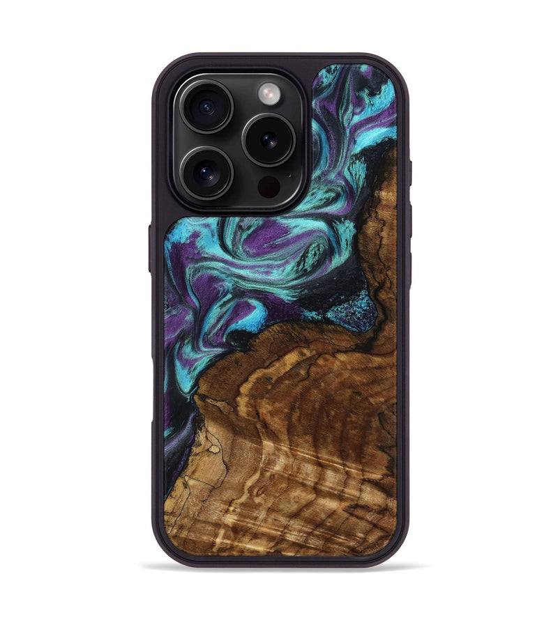 iPhone 16 Pro Wood Phone Case - Georgia (Purple, 801654)