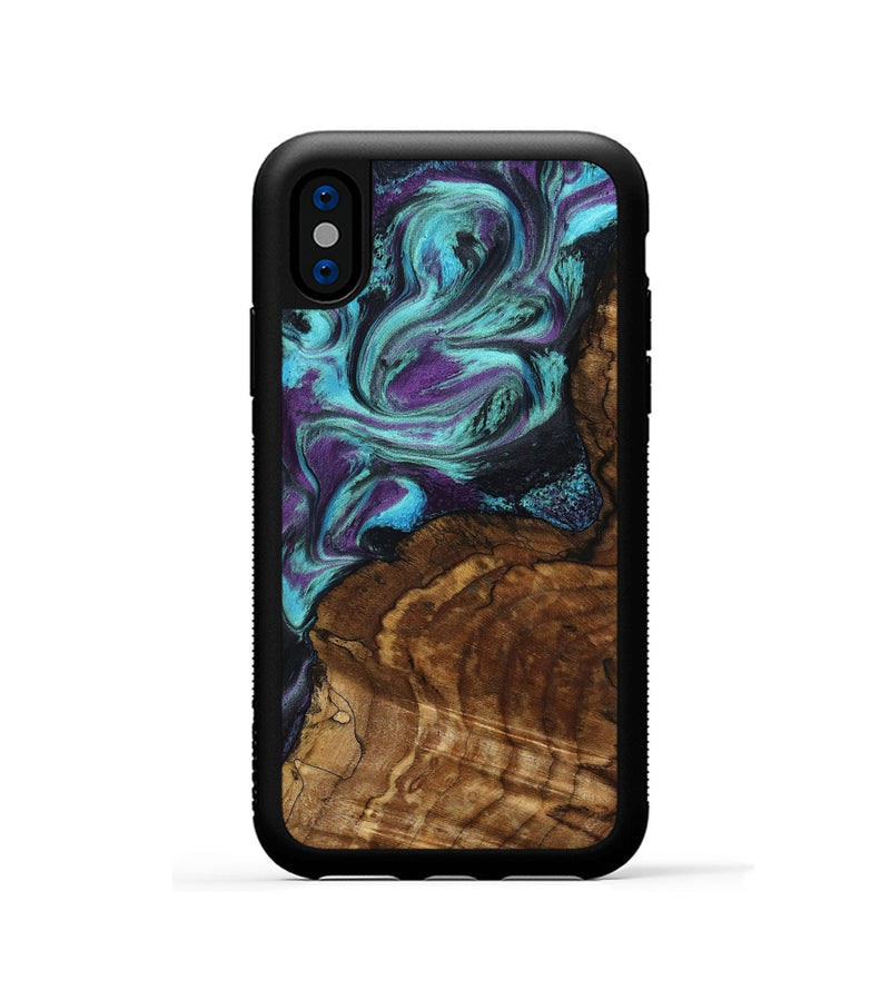 iPhone Xs Wood Phone Case - Georgia (Purple, 801654)