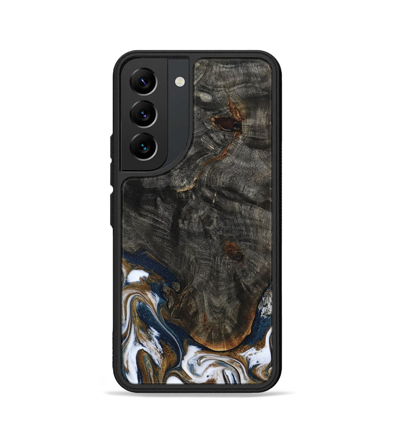 Galaxy S22 Wood Phone Case - Tracee (Teal & Gold, 801675)