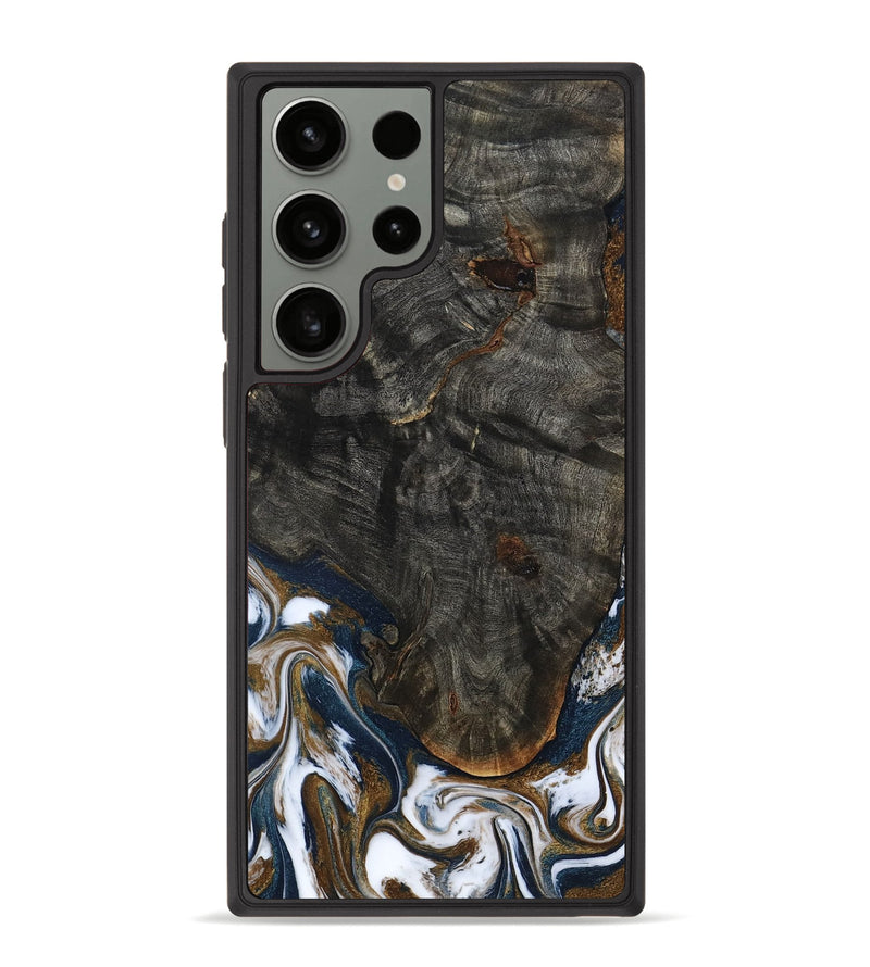 Galaxy S23 Ultra Wood Phone Case - Tracee (Teal & Gold, 801675)