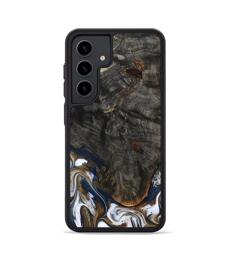 Galaxy S24 Wood Phone Case - Tracee (Teal & Gold, 801675)