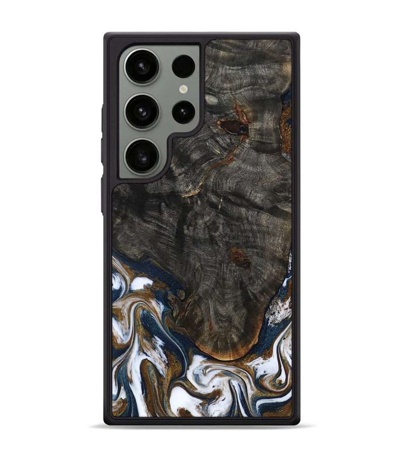 Galaxy S24 Ultra Wood Phone Case - Tracee (Teal & Gold, 801675)