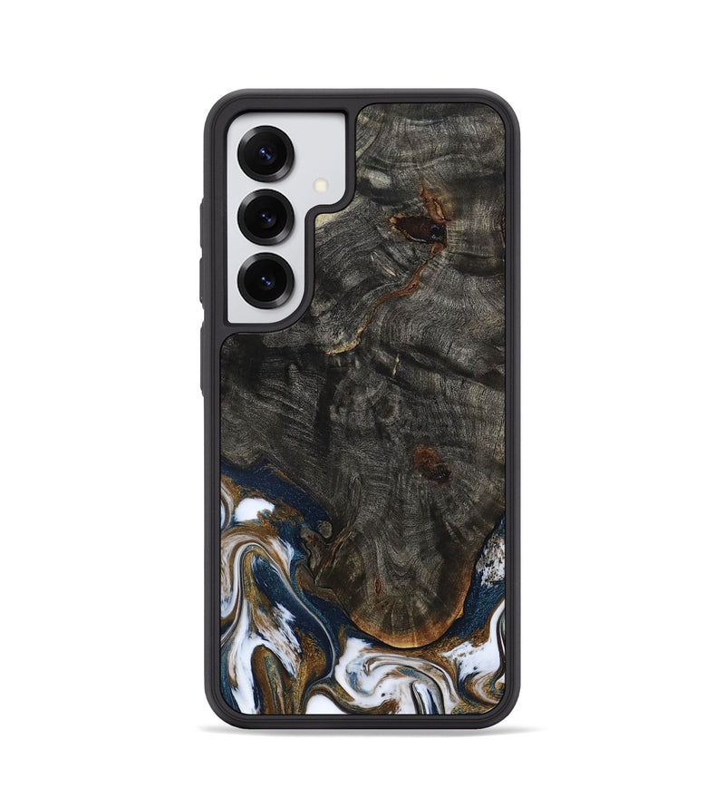 Galaxy S25 Wood Phone Case - Tracee (Teal & Gold, 801675)