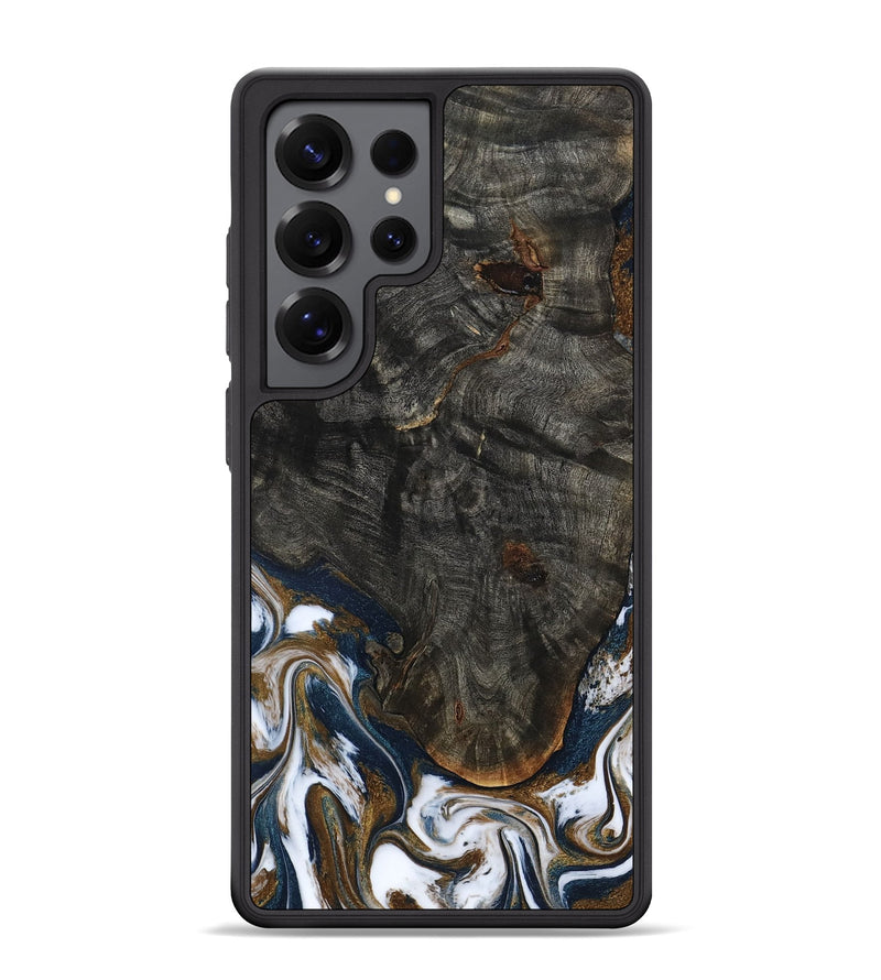 Galaxy S25 Ultra Wood Phone Case - Tracee (Teal & Gold, 801675)