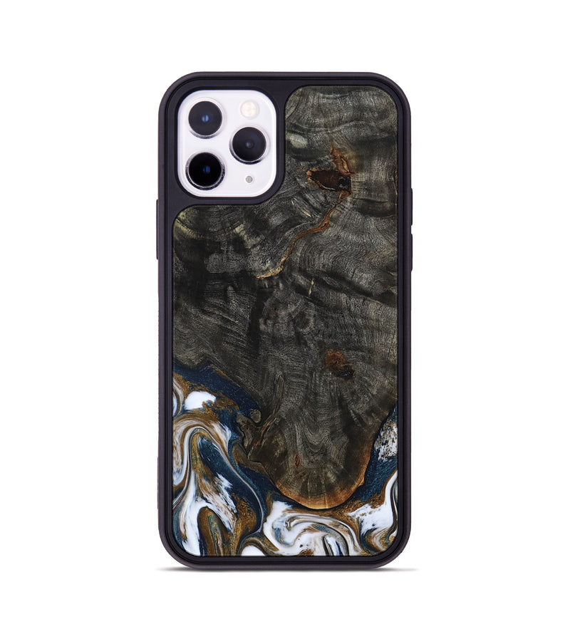 iPhone 11 Pro Wood Phone Case - Tracee (Teal & Gold, 801675)
