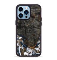 iPhone 14 Pro Max Wood Phone Case - Tracee (Teal & Gold, 801675)