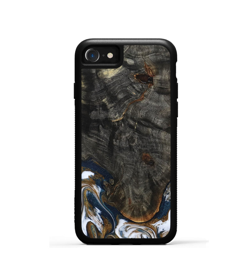 iPhone SE Wood Phone Case - Tracee (Teal & Gold, 801675)