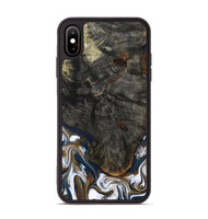 iPhone Xs Max Wood Phone Case - Tracee (Teal & Gold, 801675)