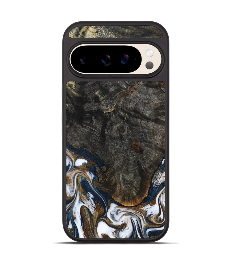 Pixel 10 Wood Phone Case - Tracee (Teal & Gold, 801675)