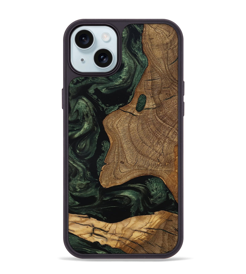 iPhone 15 Plus Wood Phone Case - Esme (Ancient Olive, 801683)