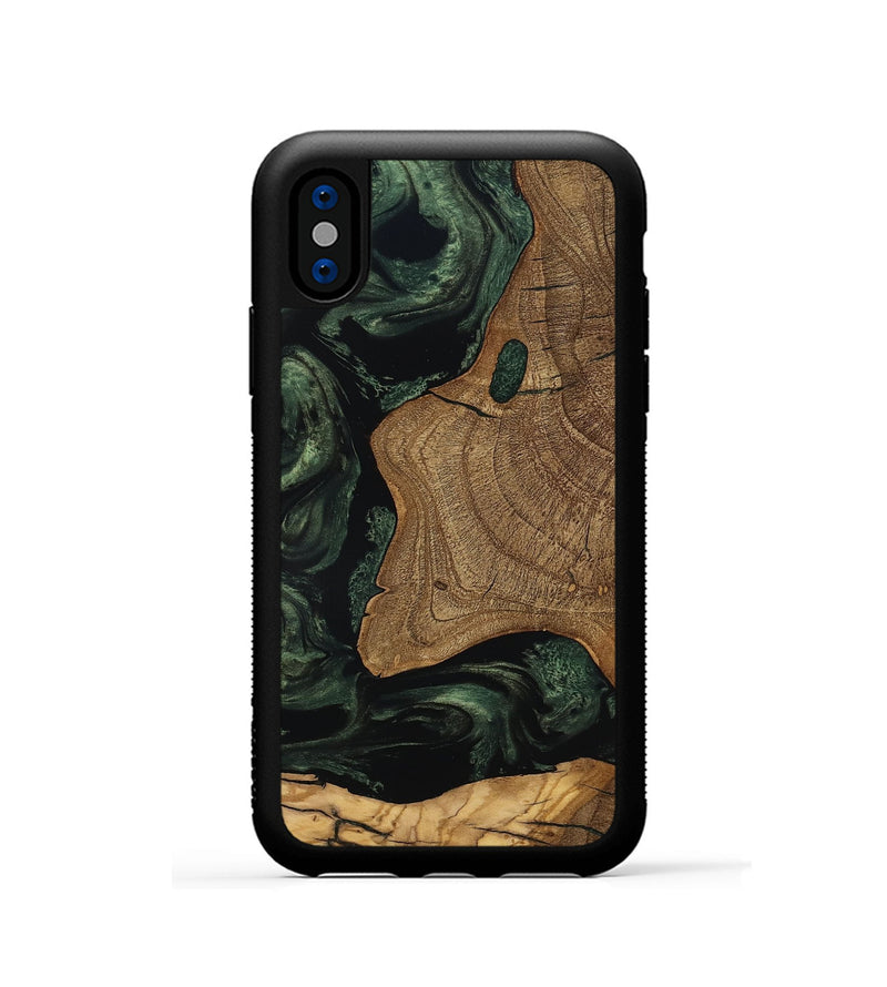 iPhone Xs Wood Phone Case - Esme (Ancient Olive, 801683)