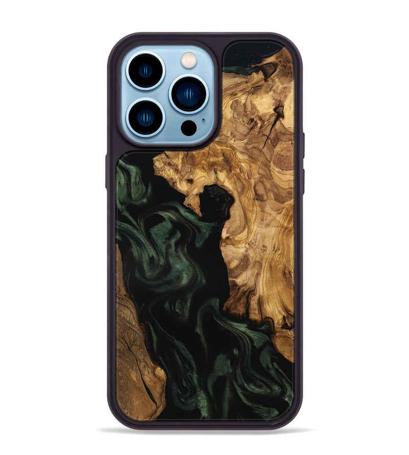 iPhone 14 Pro Max Wood Phone Case - Kameron (Ancient Olive, 801687)