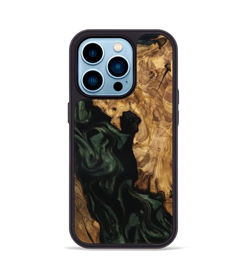iPhone 14 Pro Wood Phone Case - Kameron (Ancient Olive, 801687)