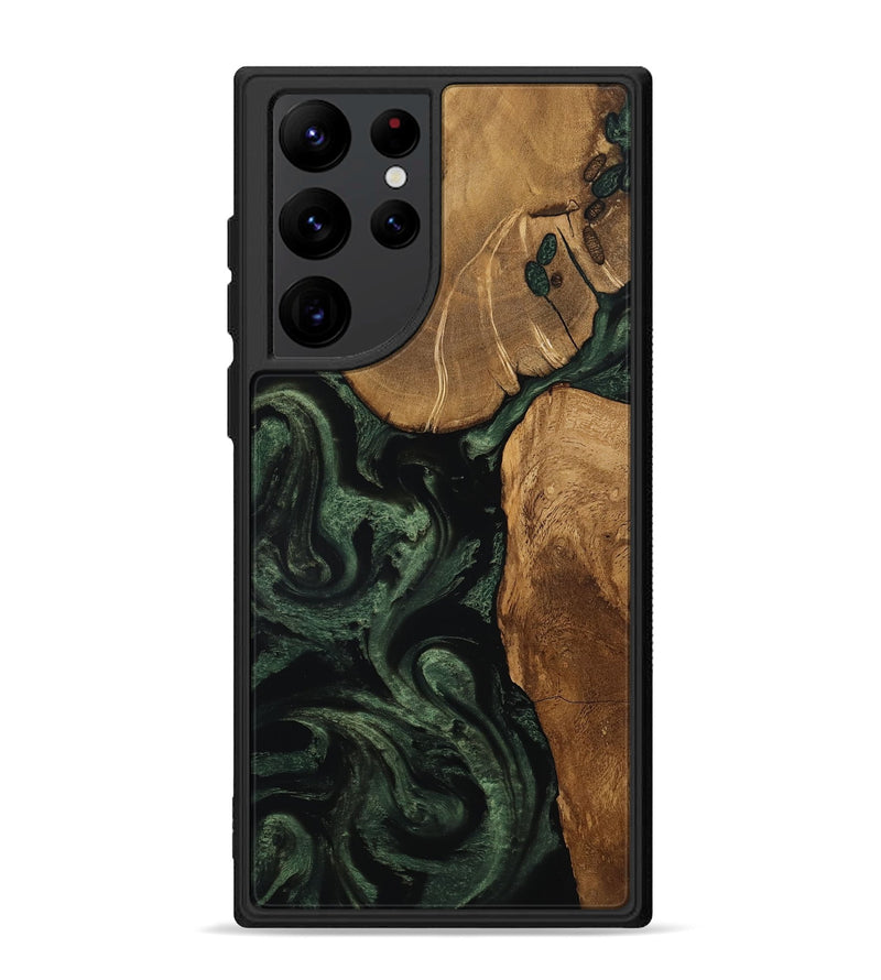 Galaxy S22 Ultra Wood Phone Case - Cleve (Ancient Olive, 801691)